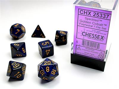 Speckled: Polyhedral Golden Cobalt 7-Die Set CHX25337