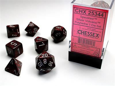 Speckled: Polyhedral Silver Volcano 7-Die Set CHX25344