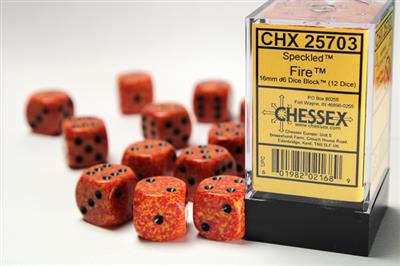 Speckled 16mm d6 Fire Dice Block (12 dice) CHX25703