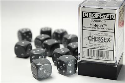 Speckled 16mm d6 Hi-Tech Dice Block (12 dice) CHX25740