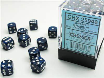 Speckled 12mm d6 Stealth Dice Block (36 dice) CHX25946