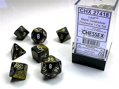 Leaf: Polyhedral Black Gold/silver 7-Die Set CHX27418
