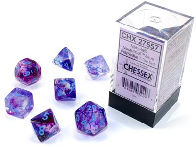 Nebula: Polyhedral Nocturnal/blue Luminary 7-Die Set CHX27557