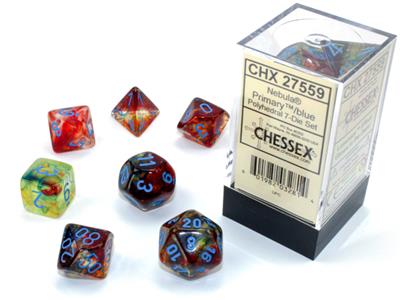 Nebula: Polyhedral Primary/blue Luminary 7-Die Set CHX27559