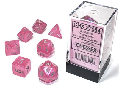 Luminary: Borealis Polyhedral Pink/silver 7-Die Set CHX27584