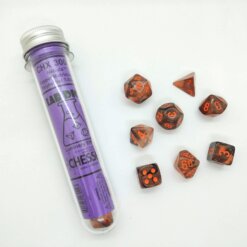 Lab Dice Nebula Copper Matrix/orange Polyhedral 7-Die Set CHX30040