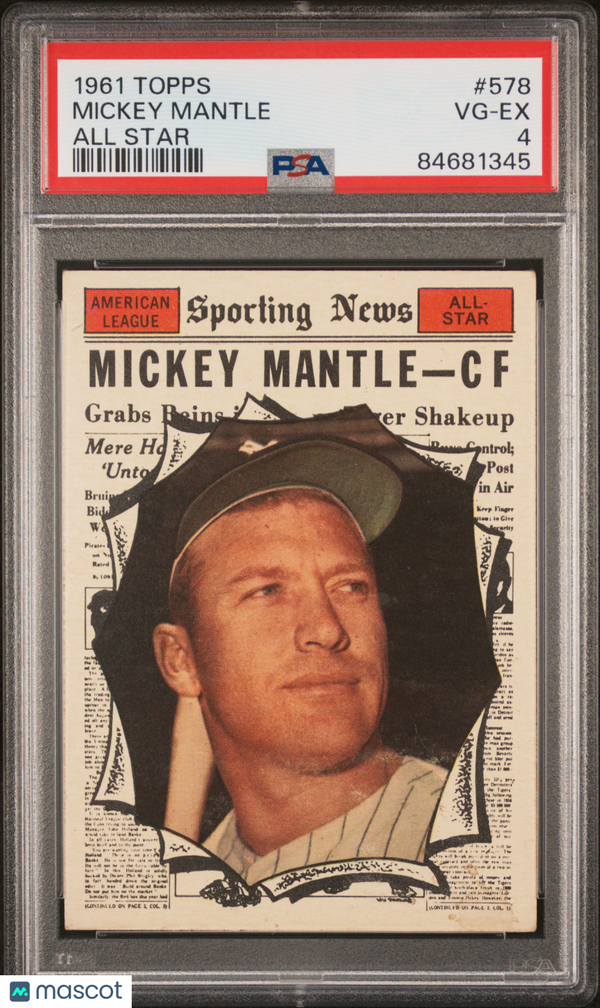 1961 Topps Mickey Mantle #578 PSA 4 Baseball