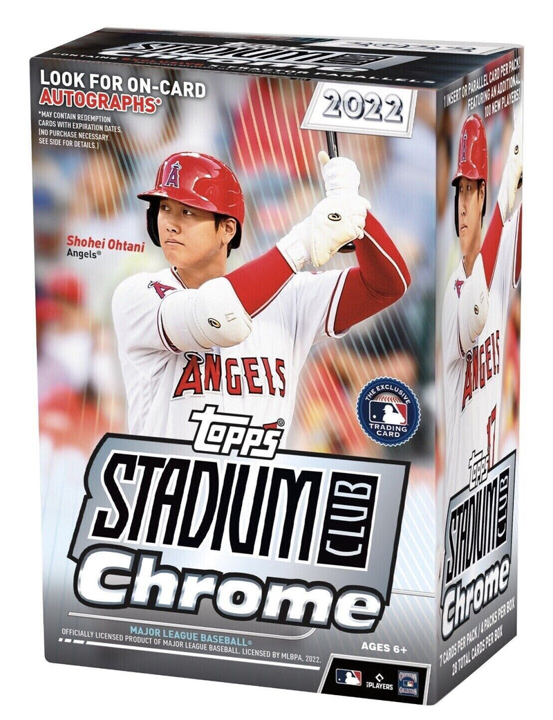 2022 Topps Stadium Club Chrome Update Baseball 4-Pack Blaster Box