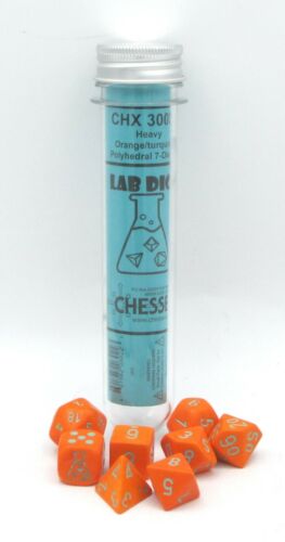 Lab Dice Heavy Orange/turquoise Polyhedral 7-Die Set CHX30038